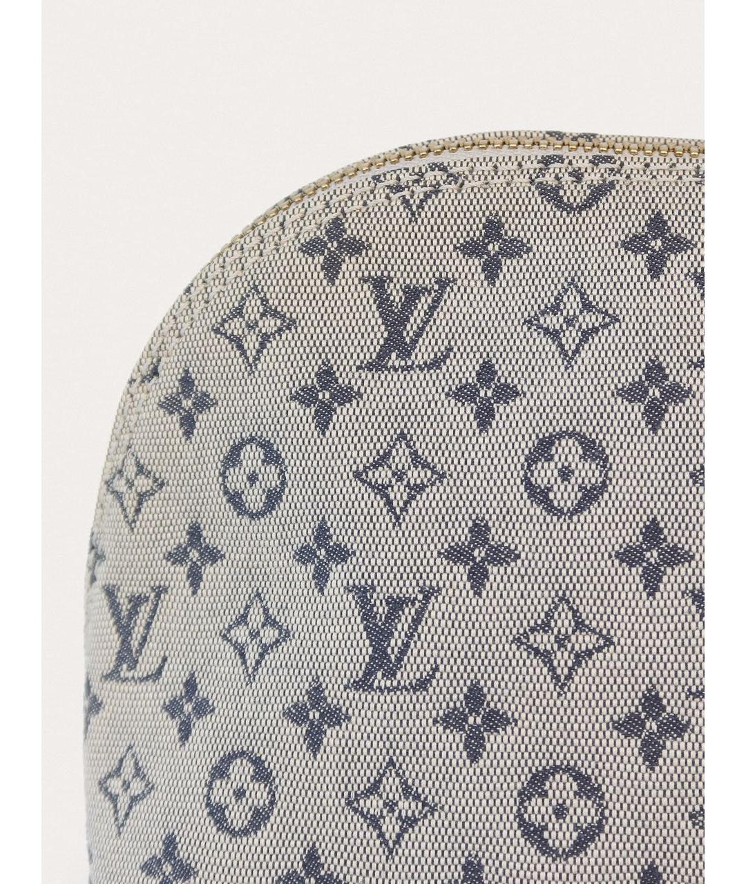 LOUIS VUITTON Синяя тканевая сумка с короткими ручками, фото 6