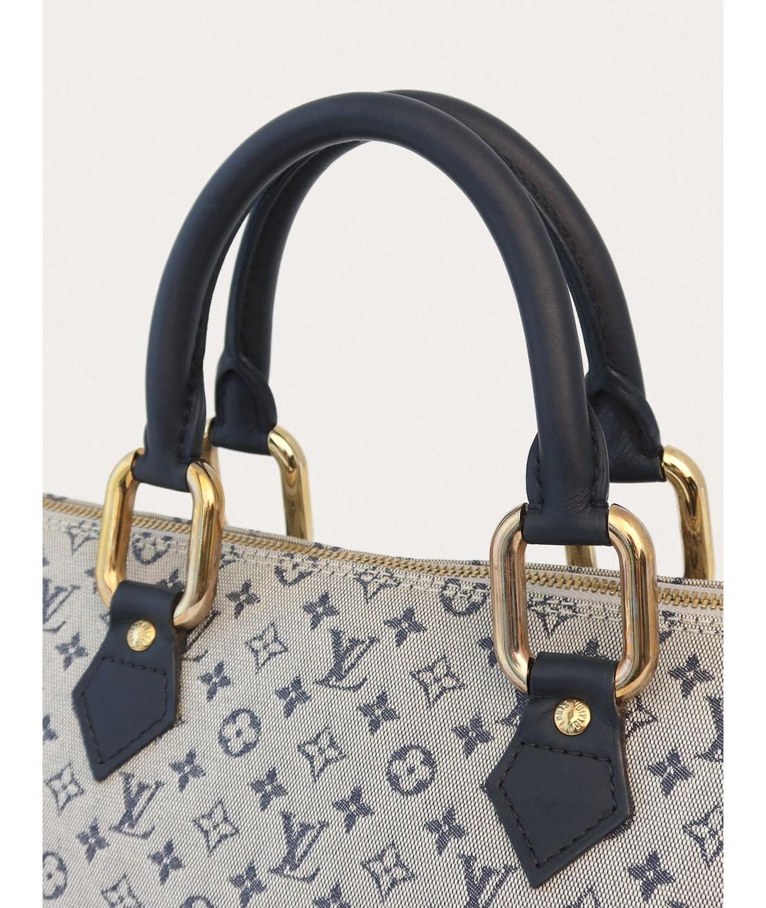 LOUIS VUITTON Синяя тканевая сумка с короткими ручками, фото 5
