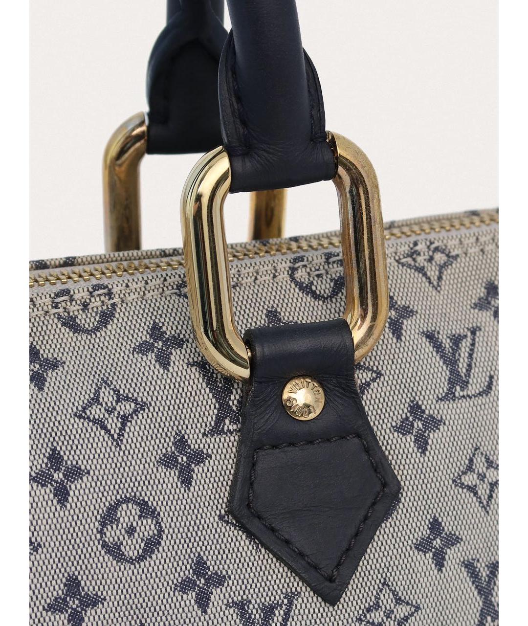 LOUIS VUITTON Синяя тканевая сумка с короткими ручками, фото 7