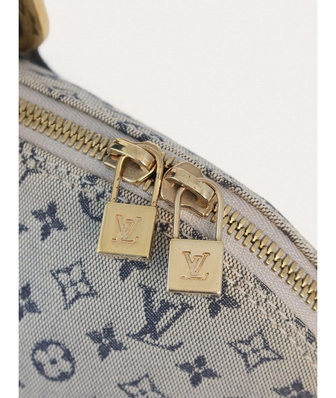 LOUIS VUITTON Синяя тканевая сумка с короткими ручками, фото 8