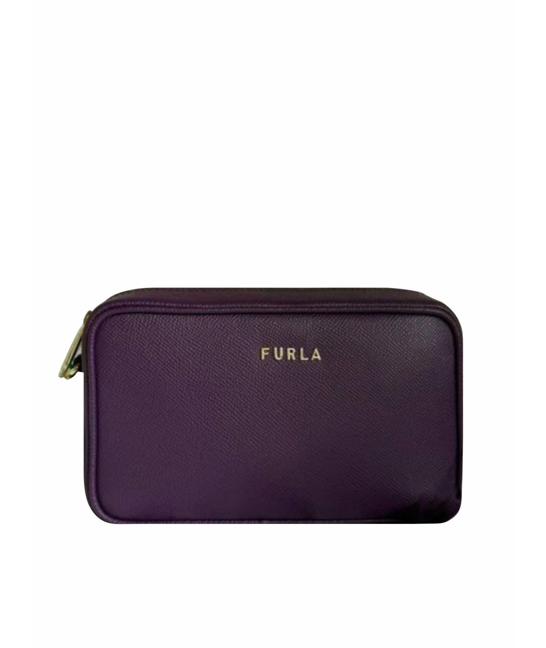 FURLA Фиолетовая сумка через плечо из искусственной кожи, фото 3