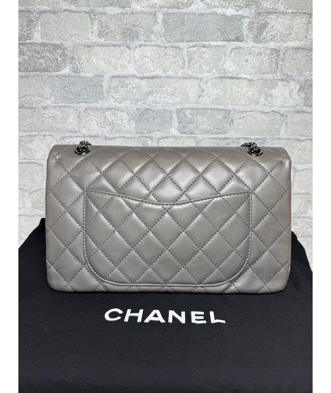 CHANEL Серая кожаная сумка через плечо, фото 4