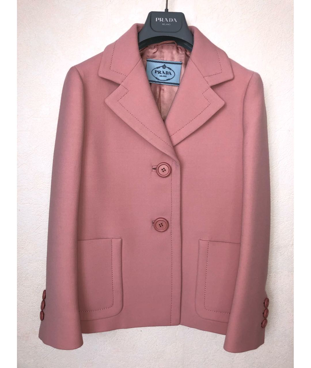 PRADA Розовый шерстяной жакет/пиджак, фото 6