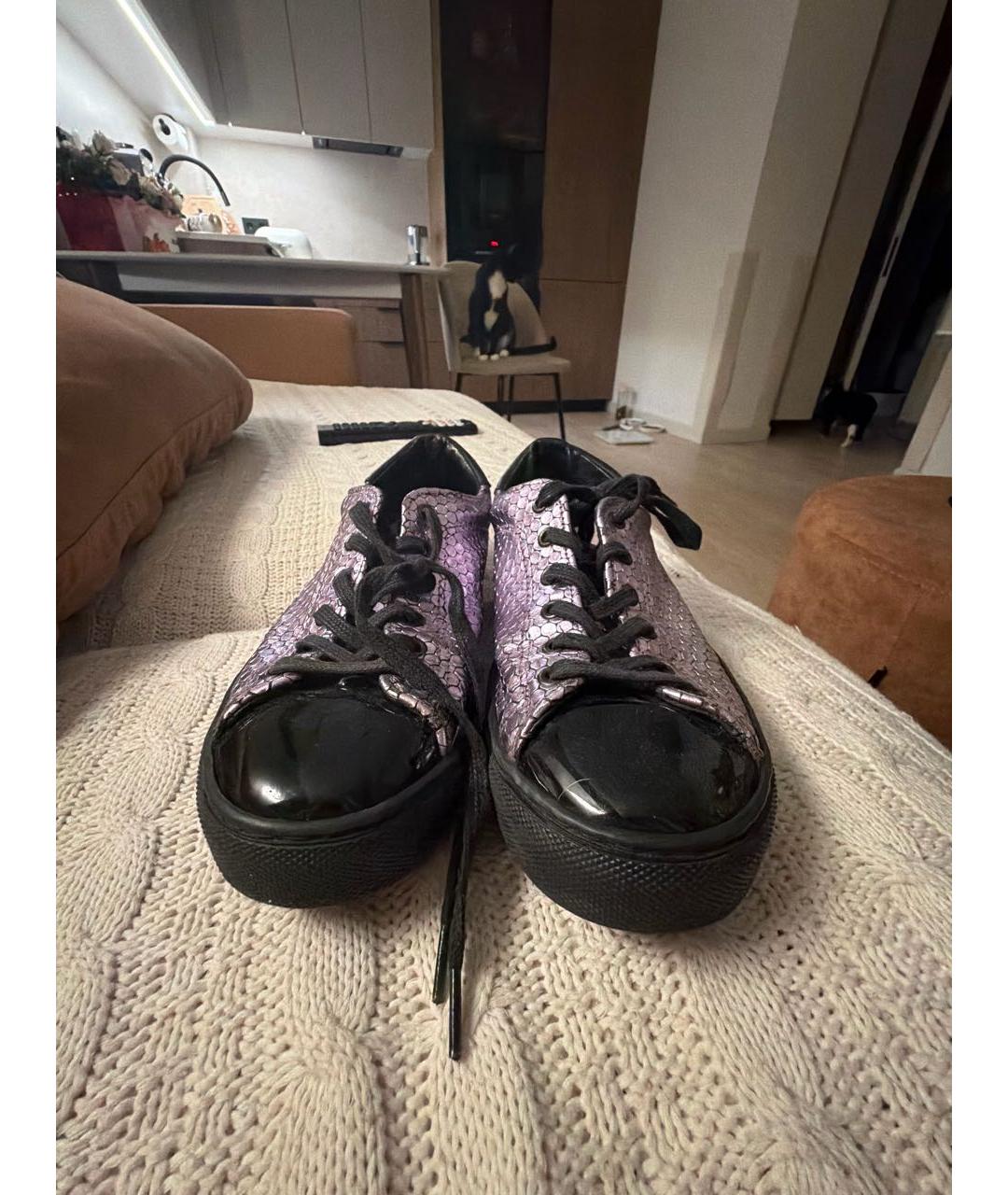D.A.T.E. Фиолетовые кожаные кеды, фото 2