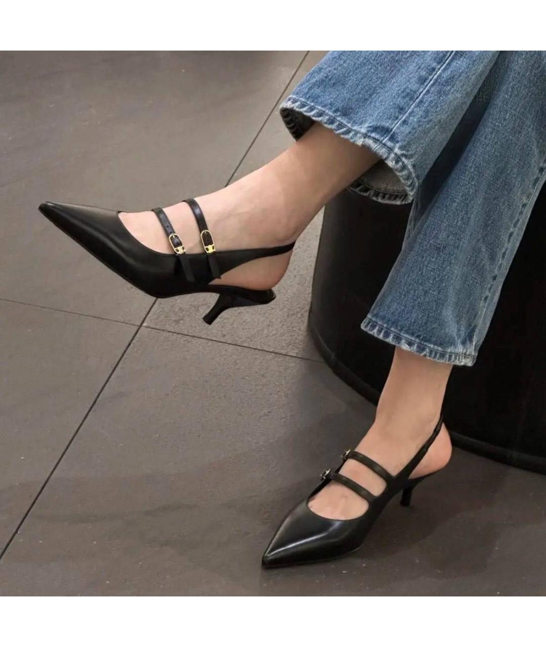 CELINE Черные кожаные туфли, фото 7