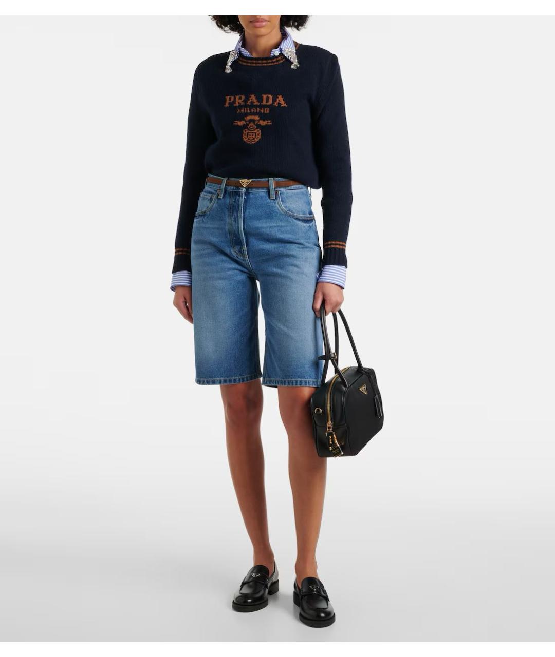 PRADA Голубые хлопковые шорты, фото 2