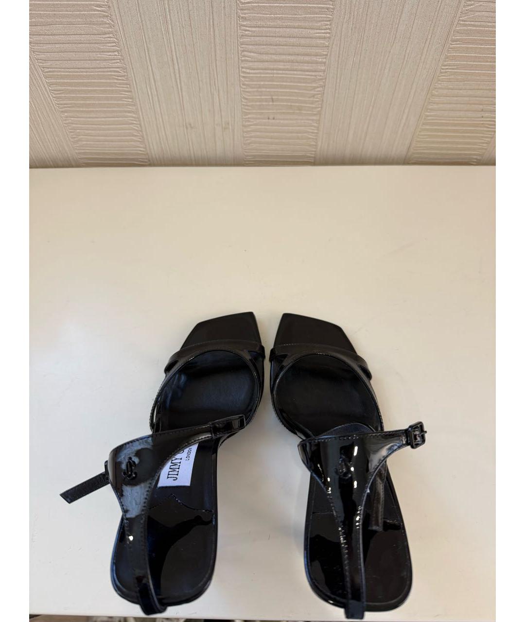 JIMMY CHOO Черные босоножки из лакированной кожи, фото 3