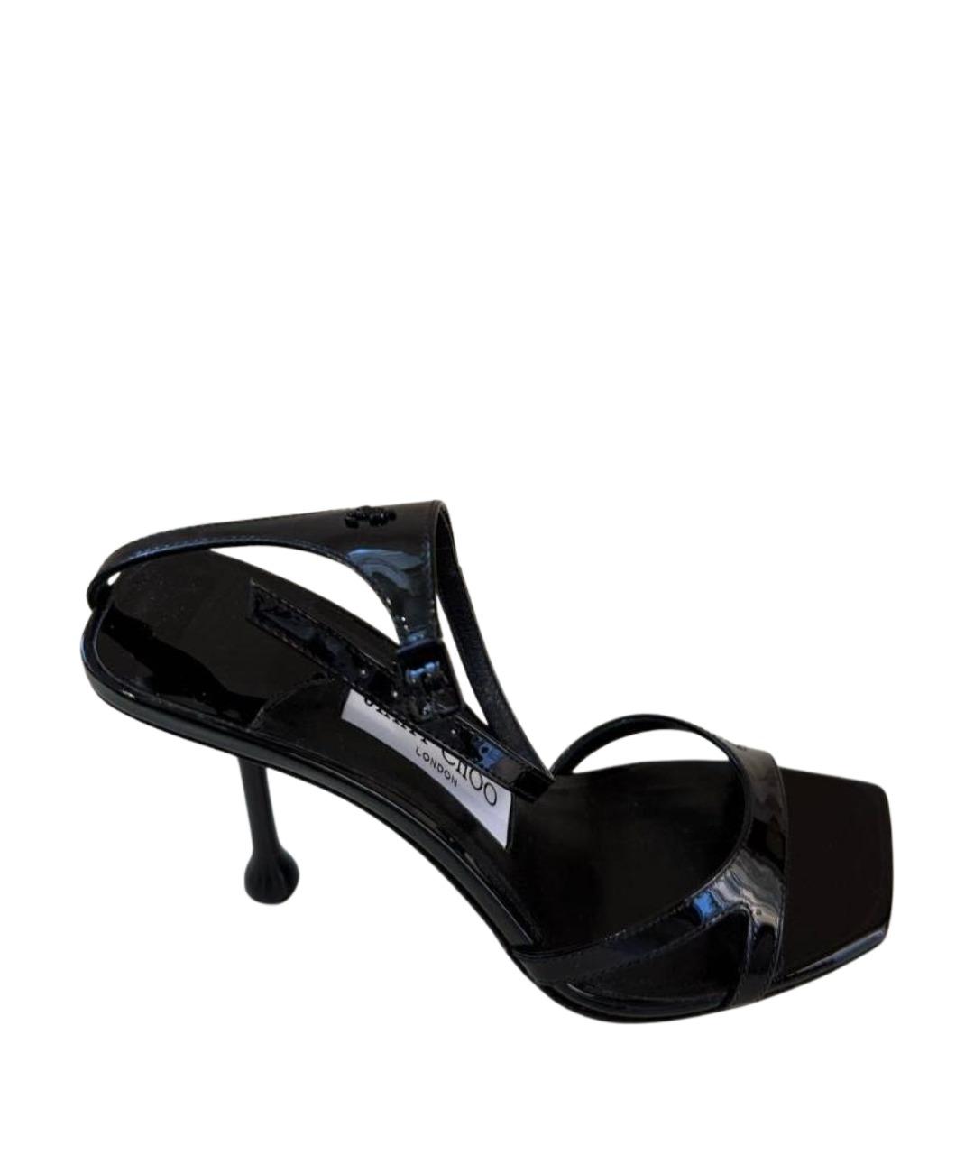 JIMMY CHOO Черные босоножки из лакированной кожи, фото 1