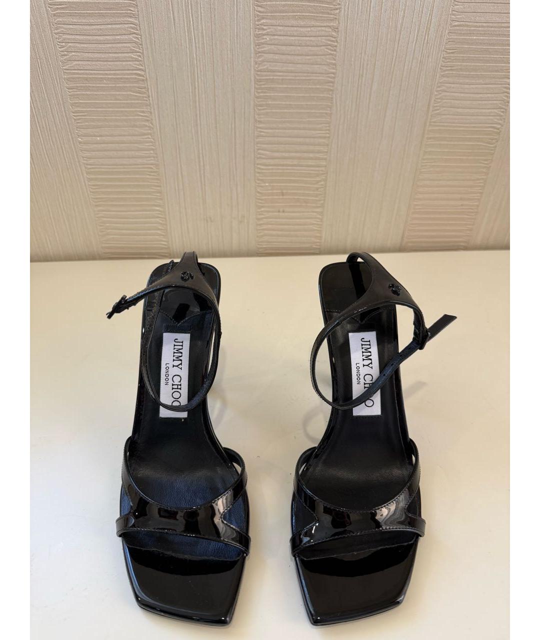 JIMMY CHOO Черные босоножки из лакированной кожи, фото 2