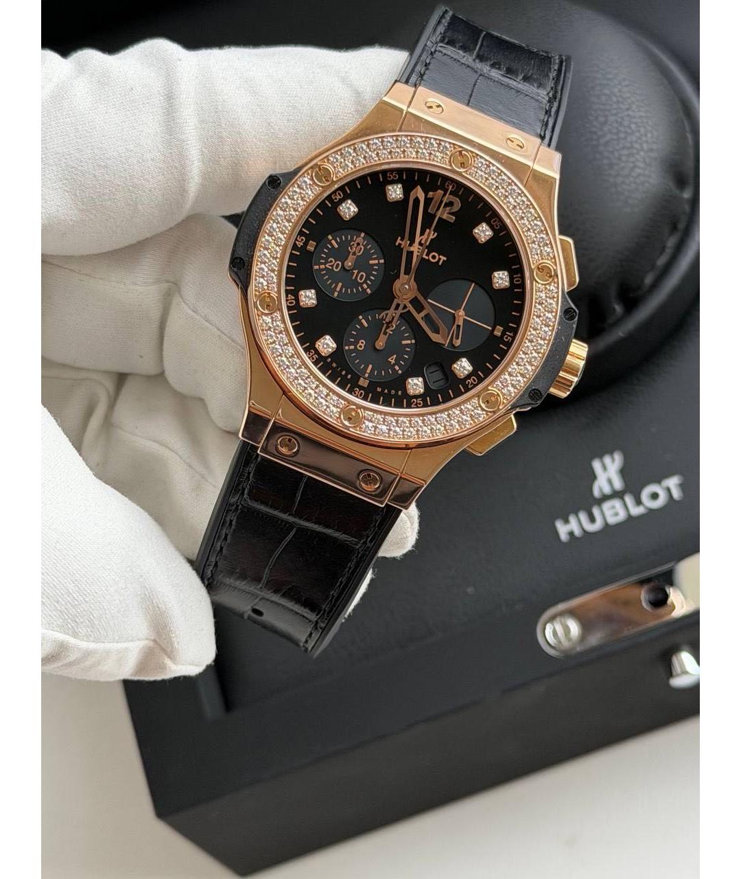 HUBLOT Черные часы из розового золота, фото 3