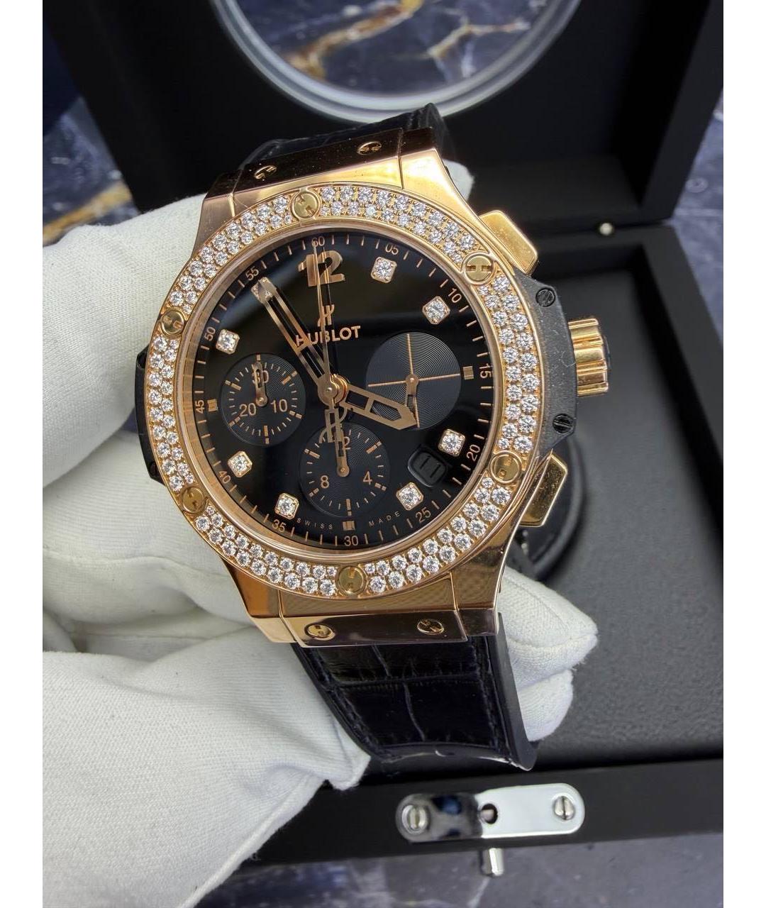HUBLOT Черные часы из розового золота, фото 5