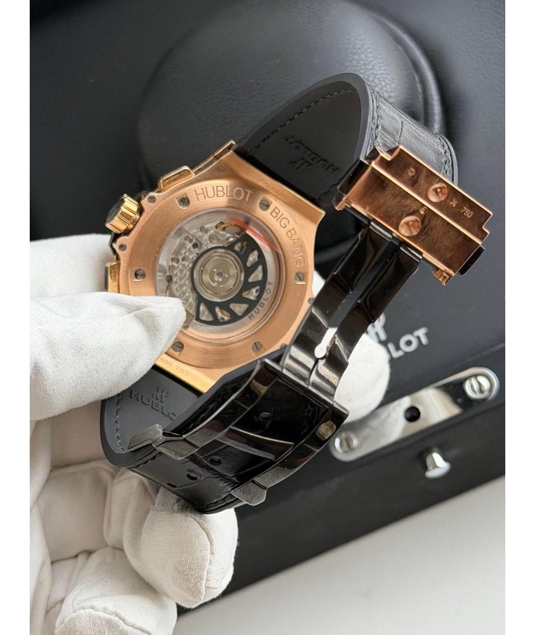 HUBLOT Черные часы из розового золота, фото 4