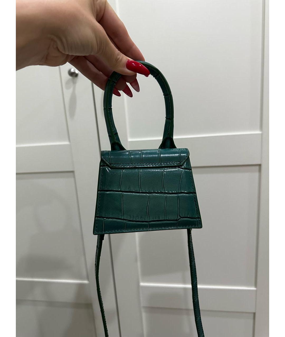 JACQUEMUS Зеленая кожаная сумка через плечо, фото 3