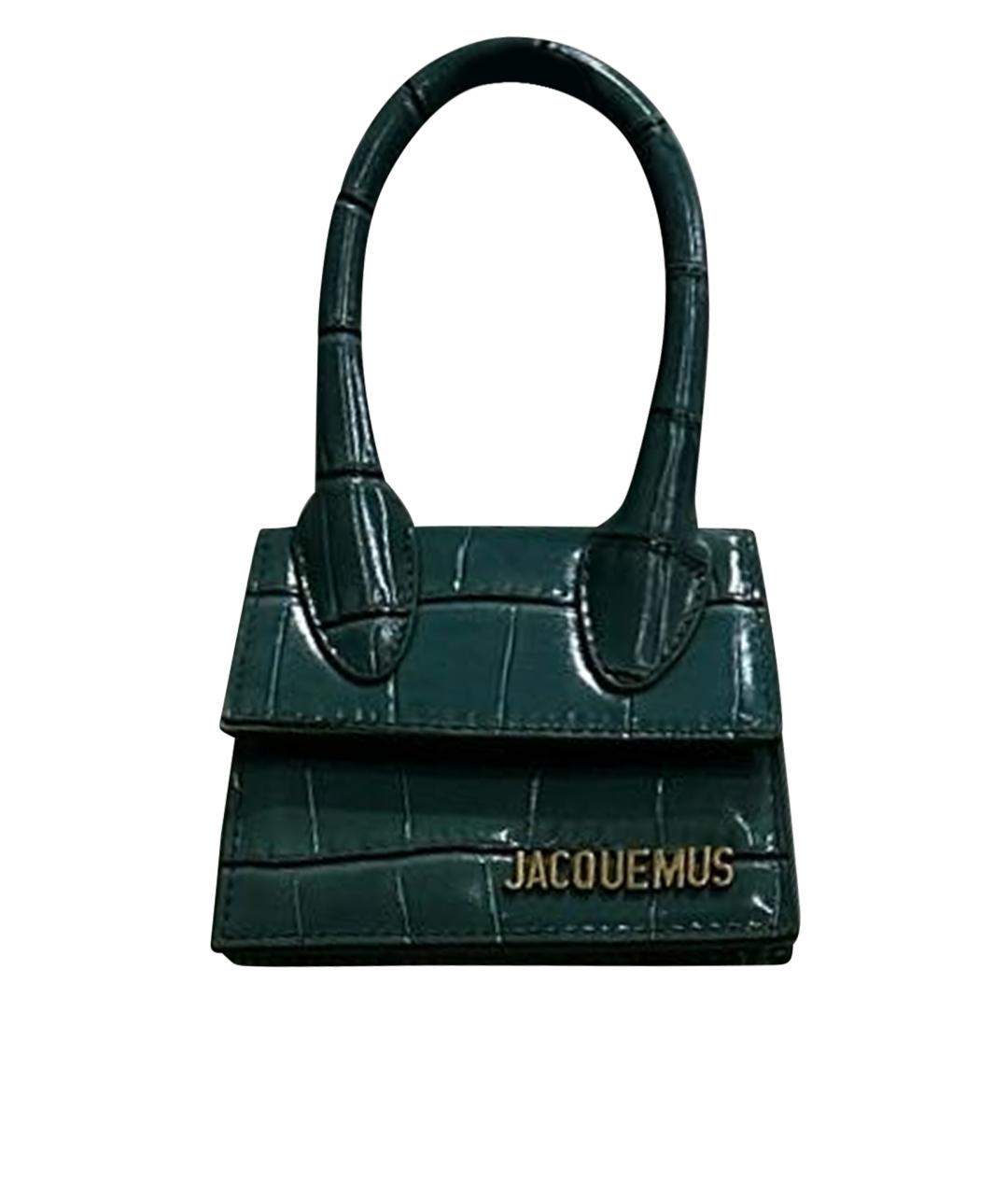 JACQUEMUS Зеленая кожаная сумка через плечо, фото 1