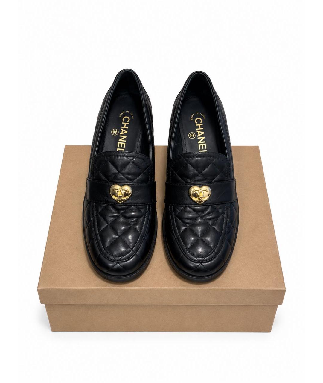 CHANEL Черные кожаные лоферы, фото 3