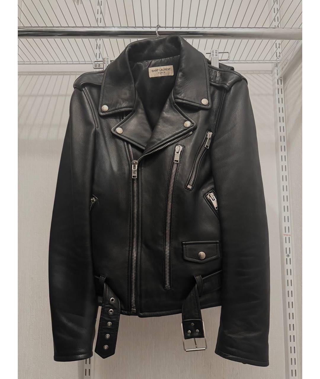 SAINT LAURENT Черная кожаная куртка, фото 6