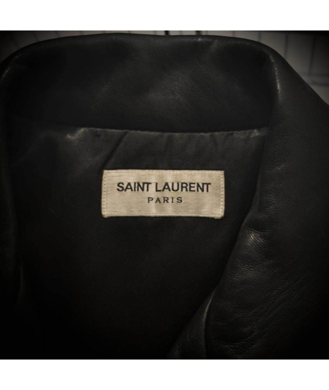 SAINT LAURENT Черная кожаная куртка, фото 4