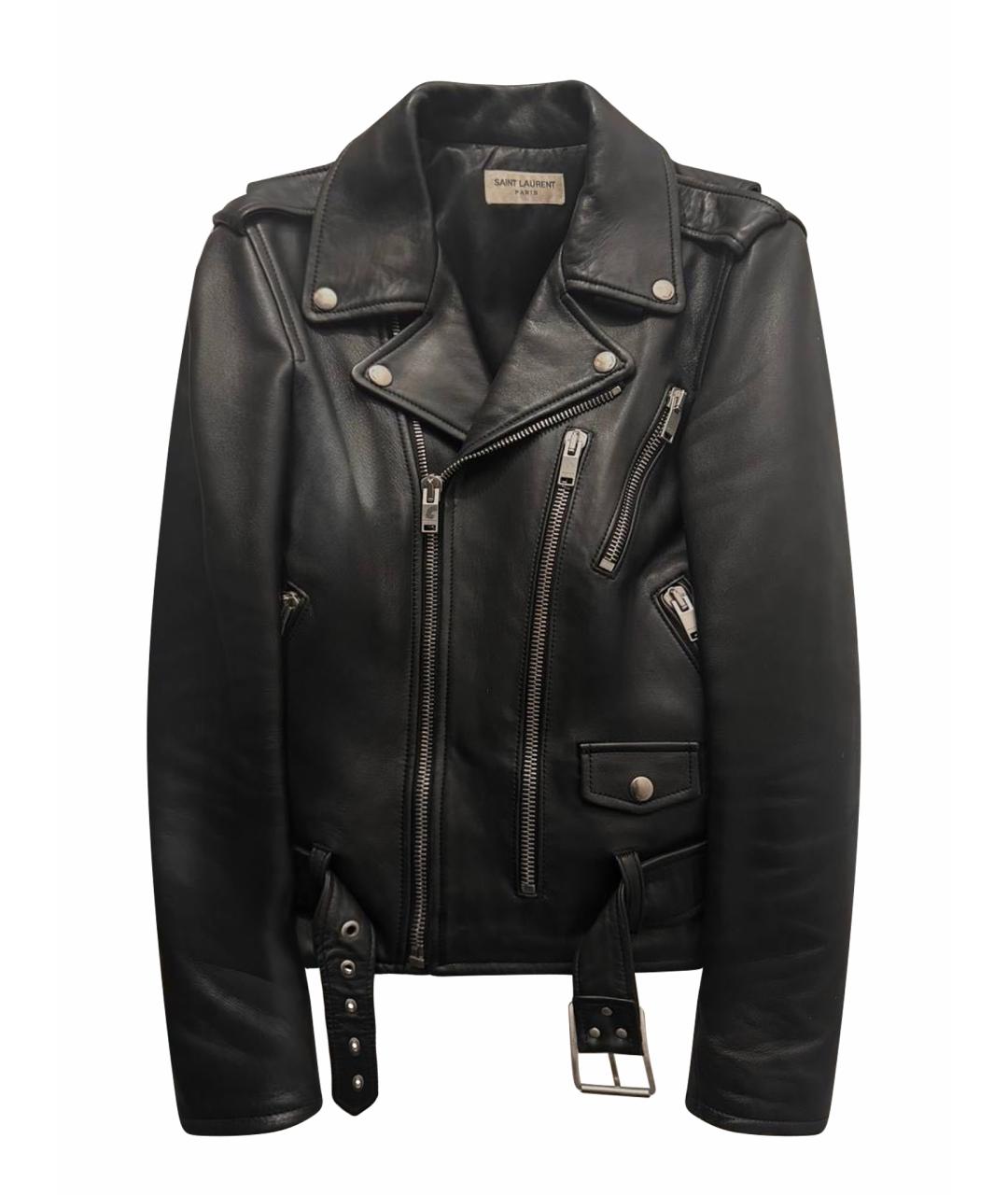 SAINT LAURENT Черная кожаная куртка, фото 1