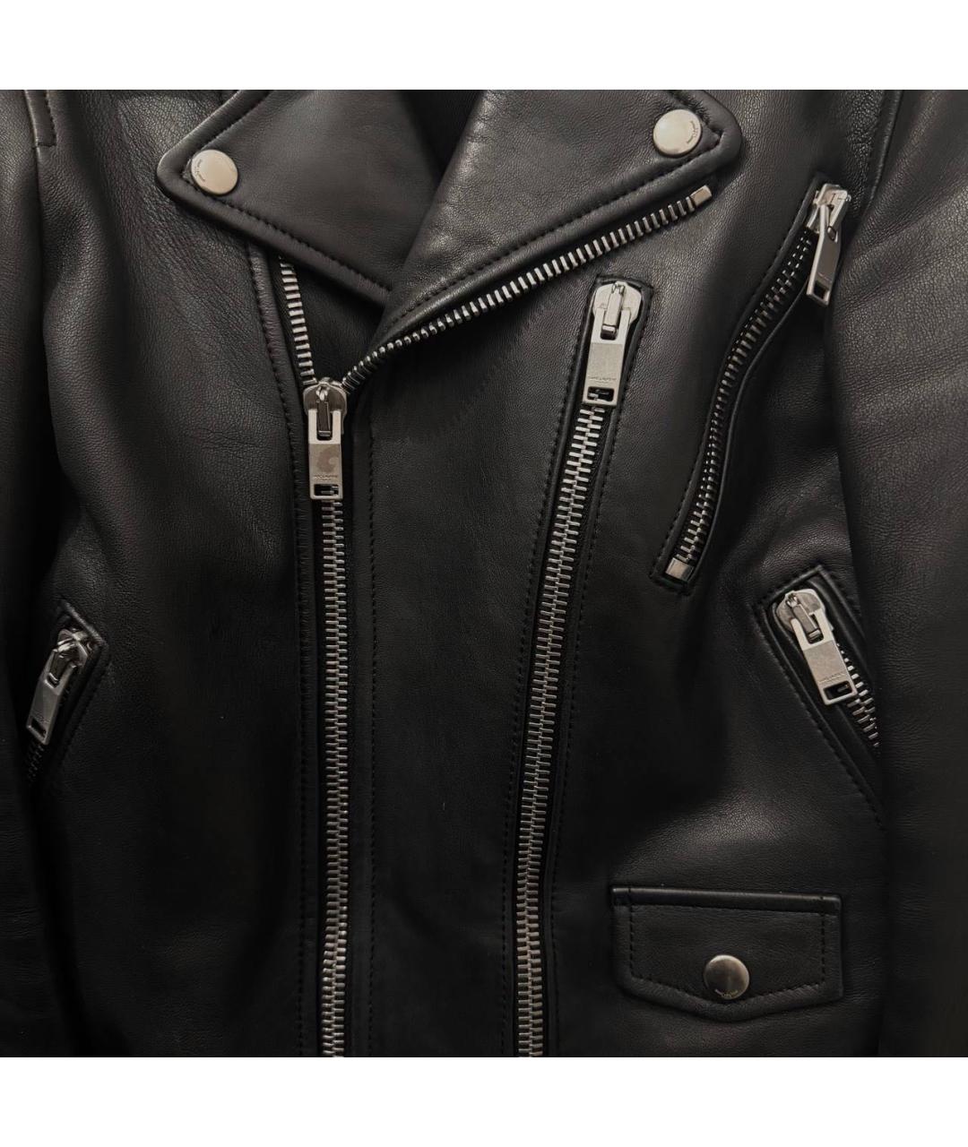 SAINT LAURENT Черная кожаная куртка, фото 3