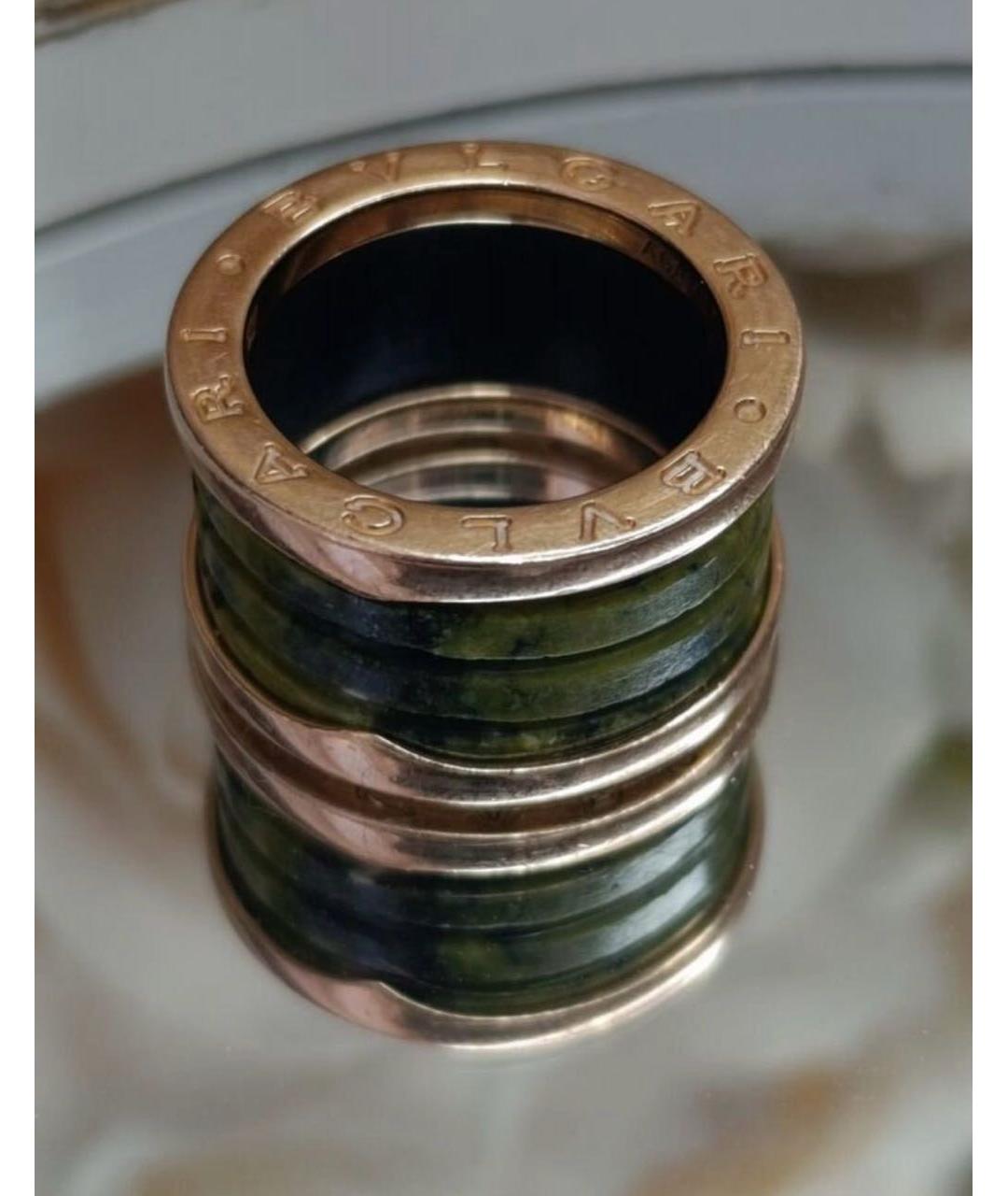 BVLGARI Зеленое кольцо из розового золота, фото 3