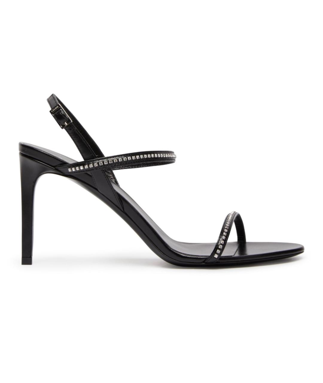 CELINE Черные кожаные босоножки, фото 5