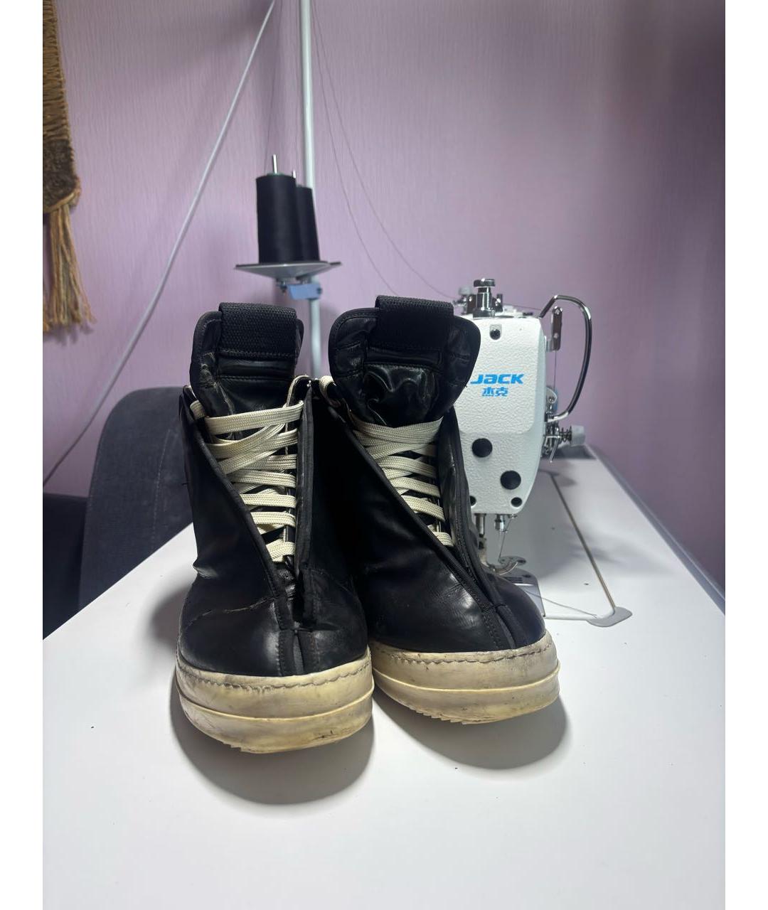 RICK OWENS DRKSHDW Черные кожаные высокие ботинки, фото 6