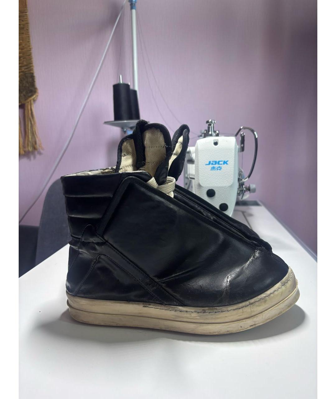 RICK OWENS DRKSHDW Черные кожаные высокие ботинки, фото 8