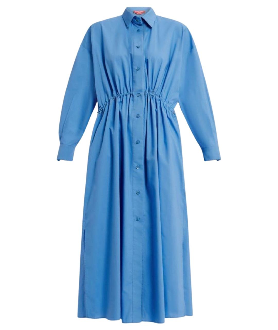 MAX MARA Голубое хлопковое повседневное платье, фото 1