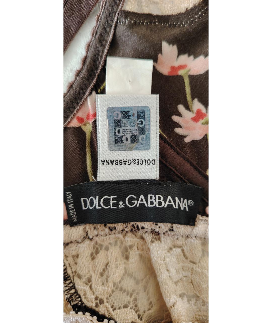 DOLCE&GABBANA Коричневая шелковая блузы, фото 3