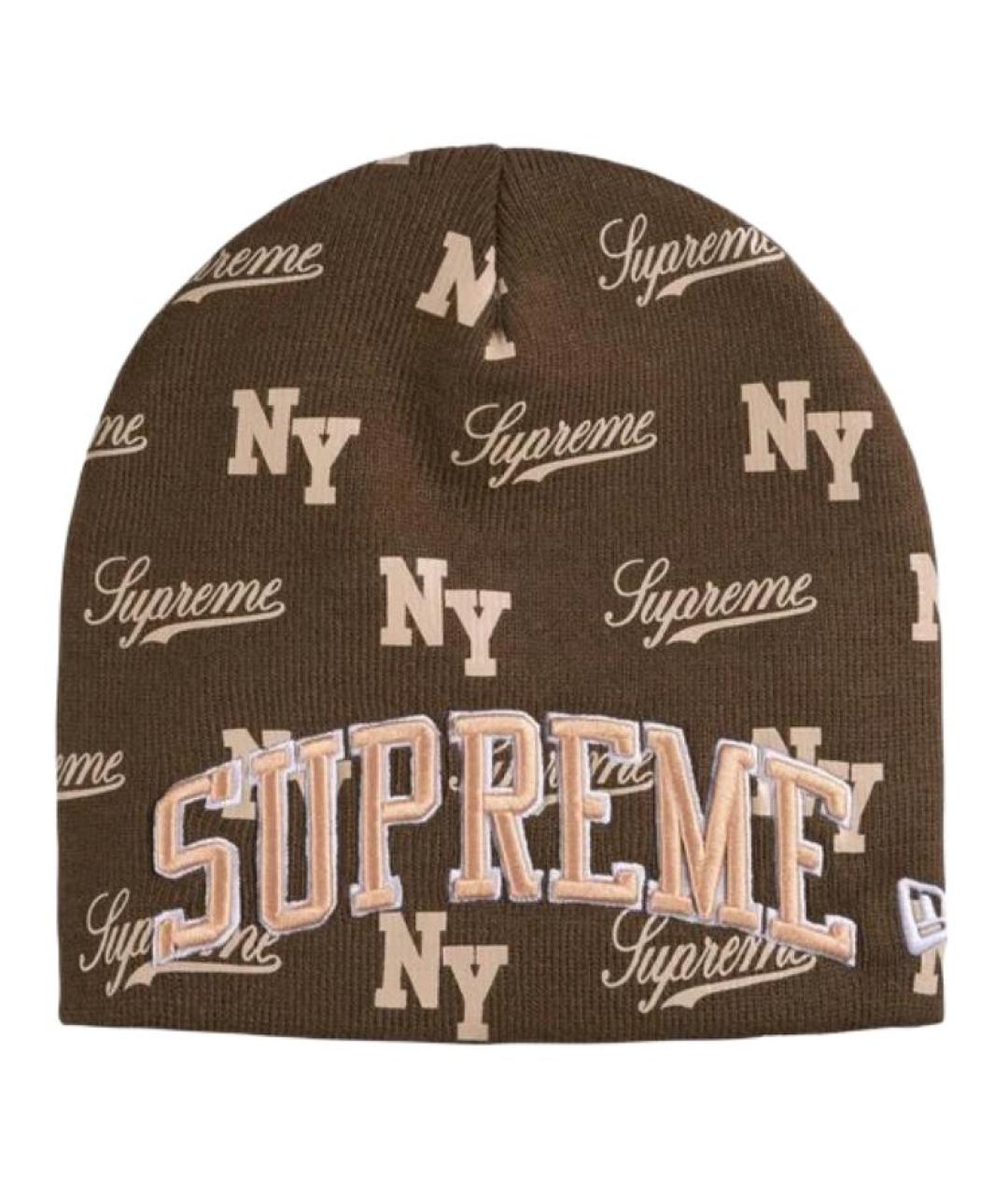 SUPREME Коричневая шапка, фото 1