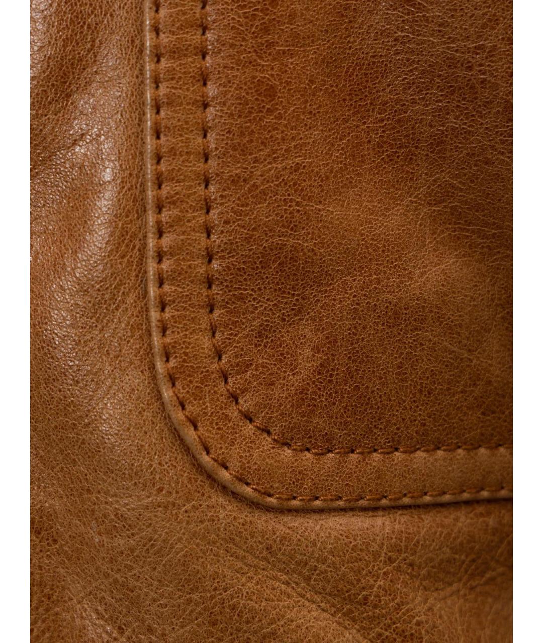 BALENCIAGA Коричневая кожаная куртка, фото 5