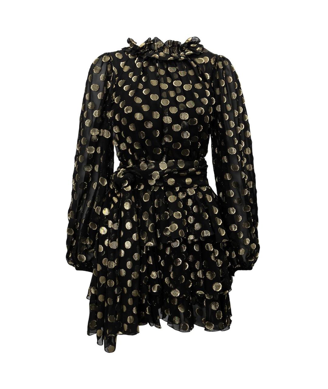 DOLCE&GABBANA Черное шелковое повседневное платье, фото 4
