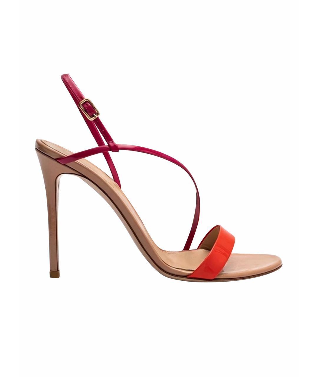 GIANVITO ROSSI Бежевые кожаные босоножки, фото 1