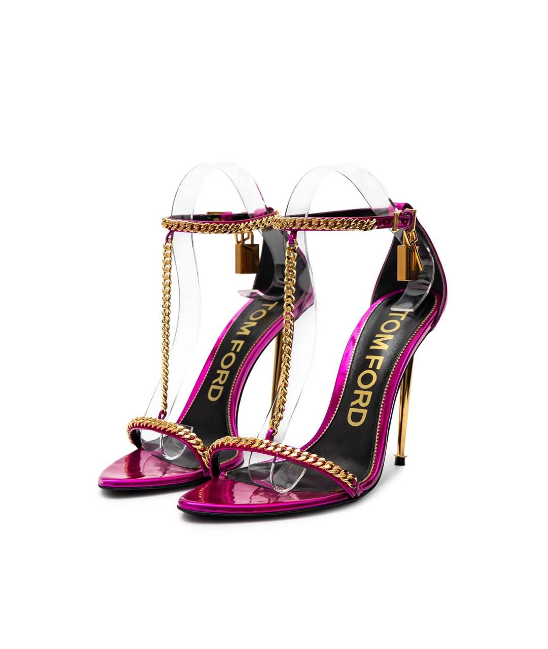 TOM FORD Розовые босоножки из лакированной кожи, фото 2