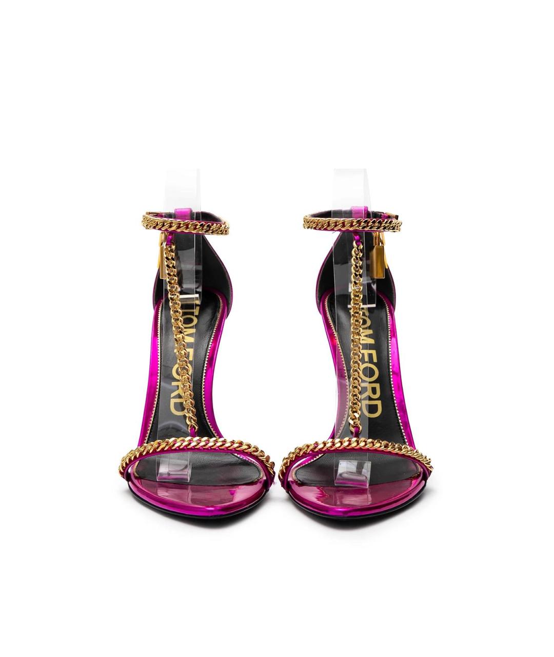 TOM FORD Розовые босоножки из лакированной кожи, фото 5