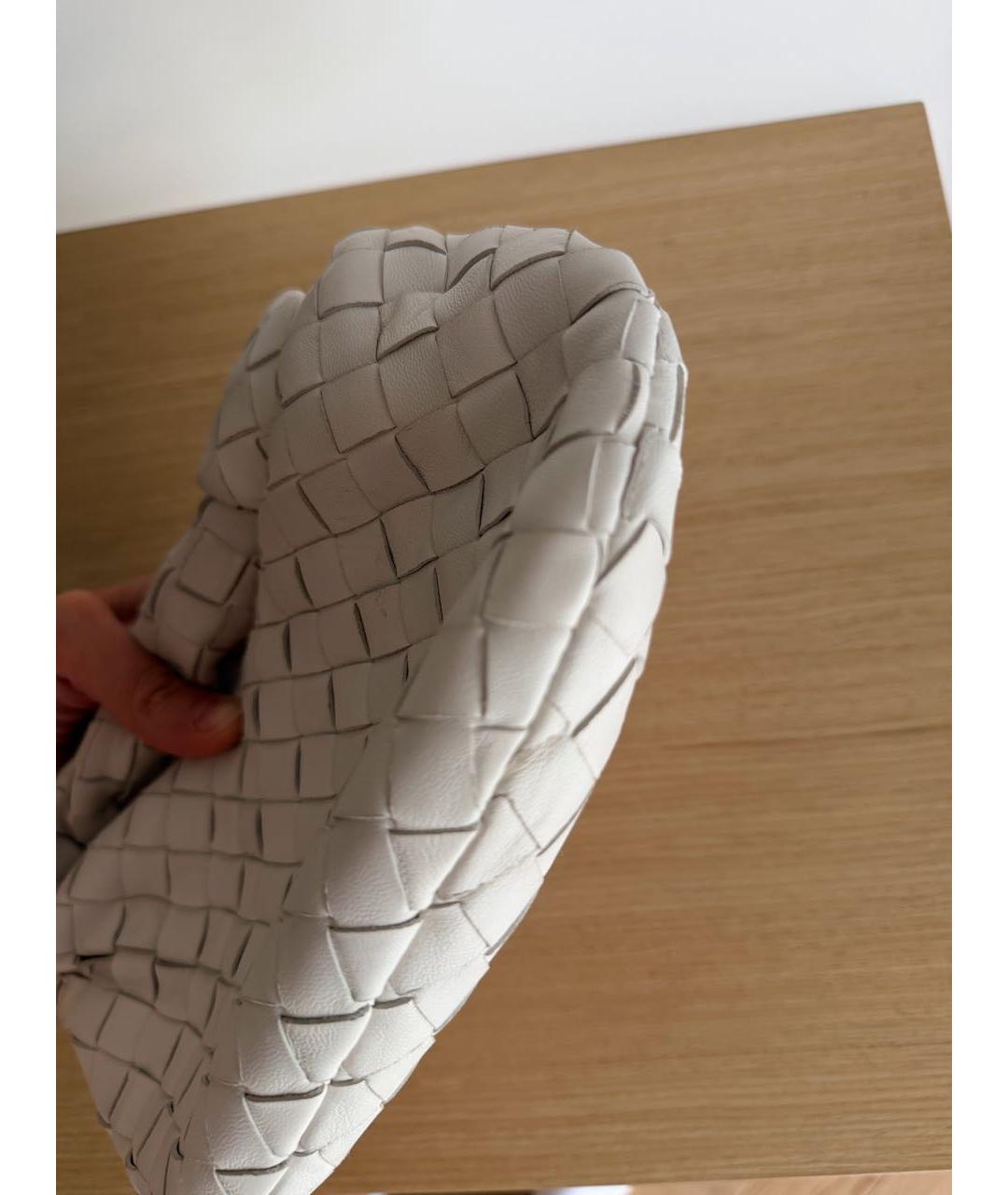 BOTTEGA VENETA Белая кожаная сумка с короткими ручками, фото 3
