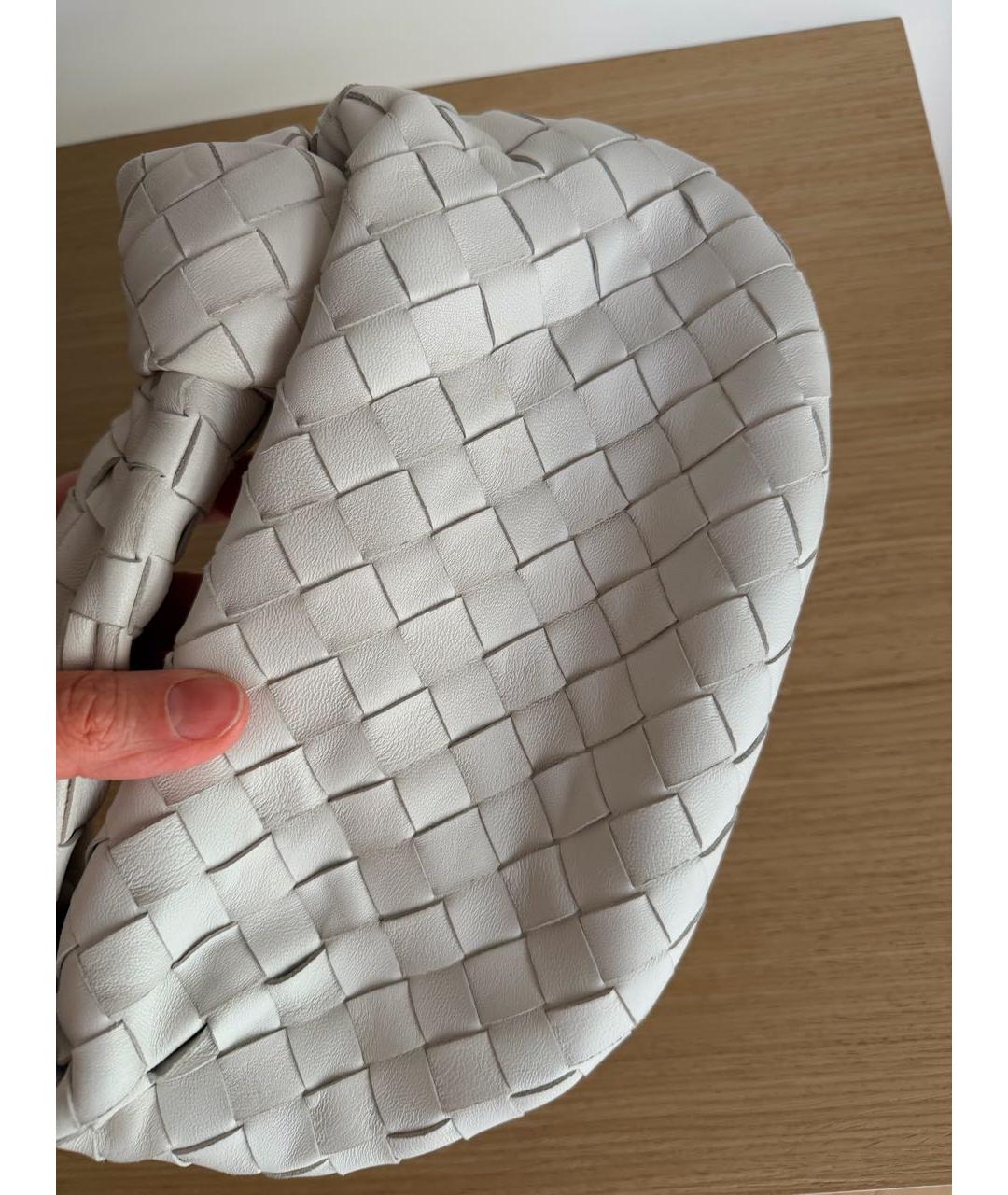 BOTTEGA VENETA Белая кожаная сумка с короткими ручками, фото 2