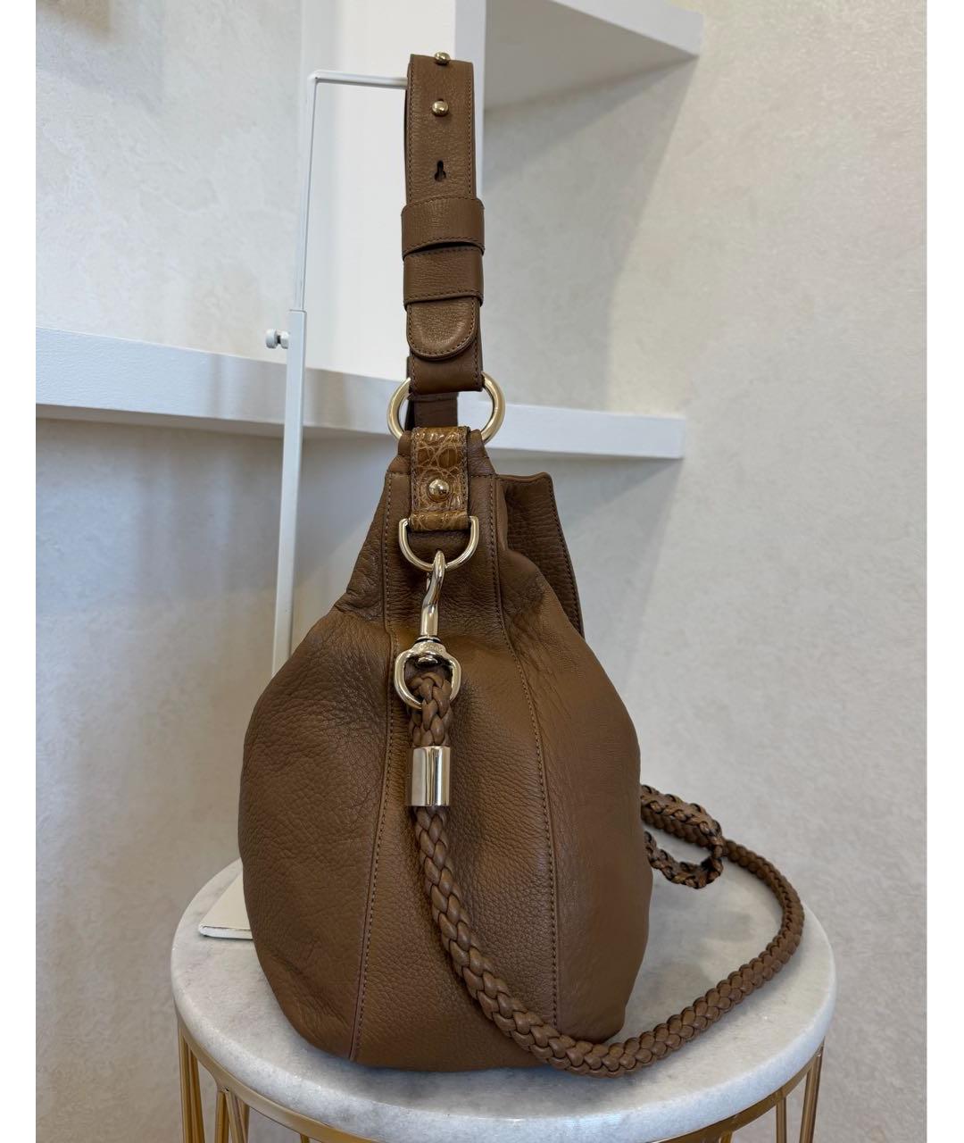 GUCCI Коричневая кожаная сумка тоут, фото 8