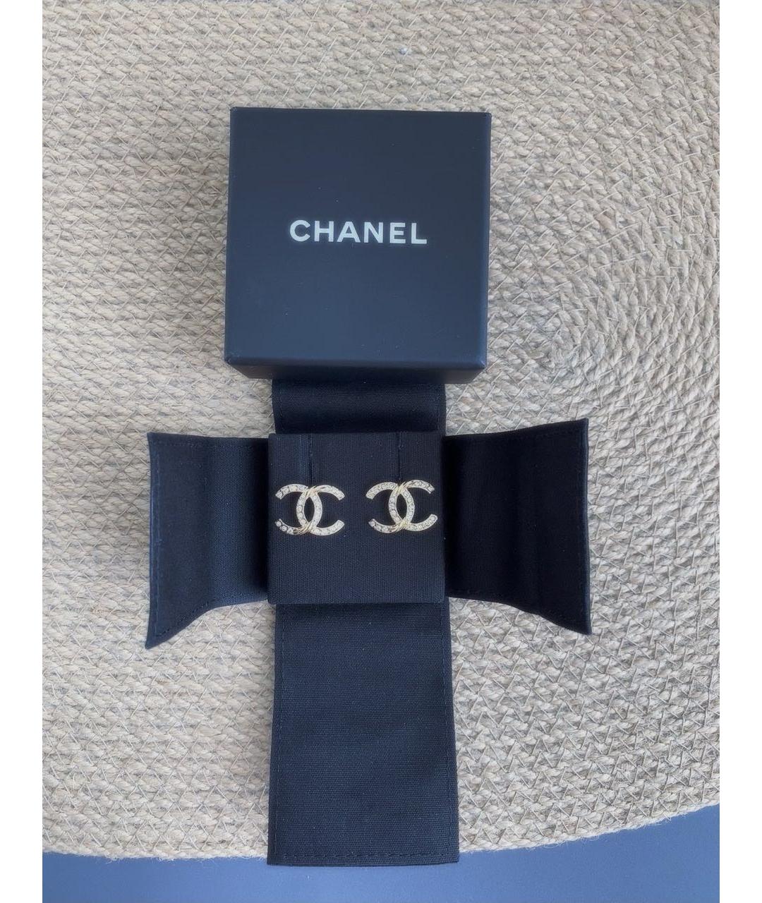 CHANEL Золотые металлические серьги, фото 2