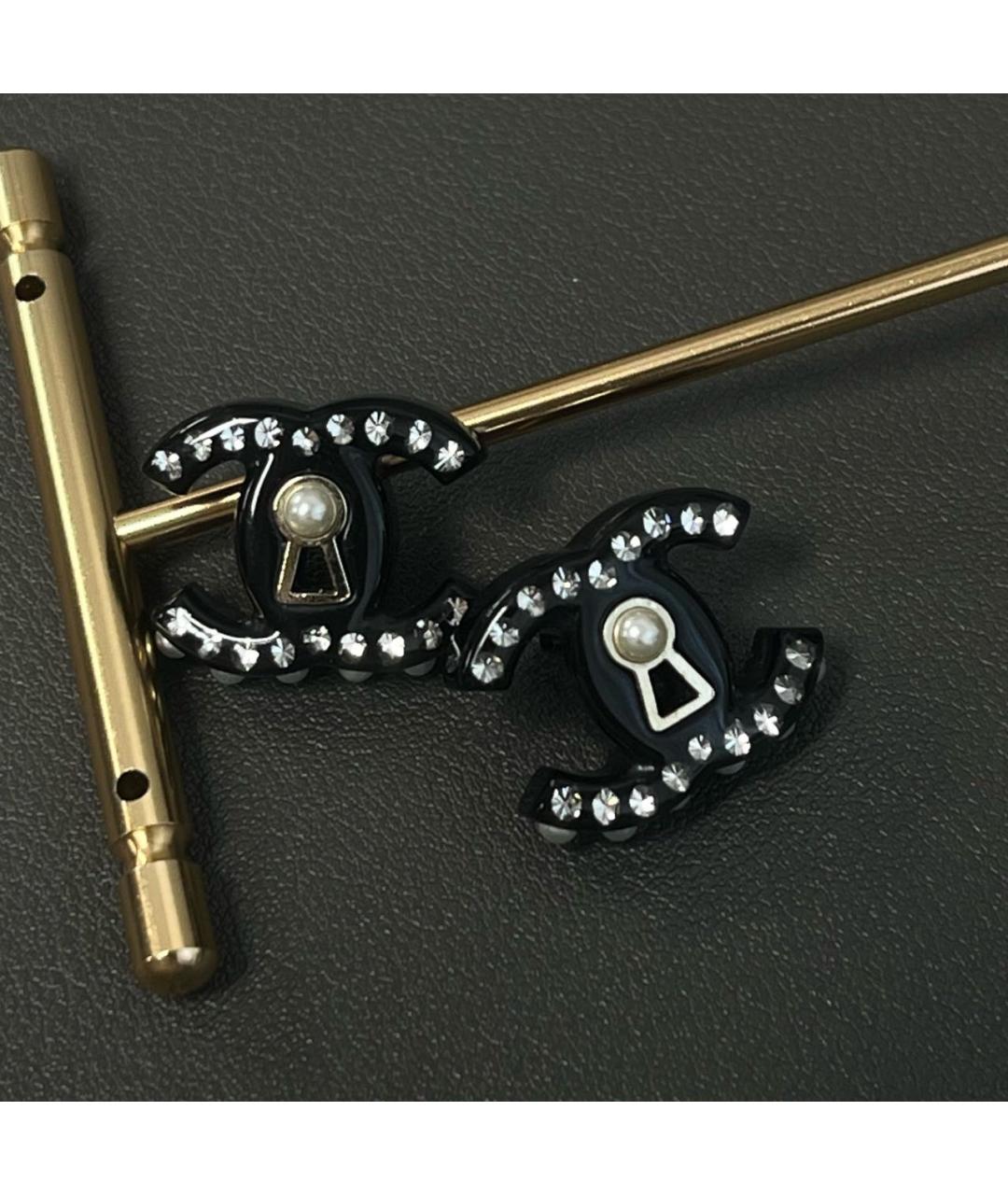 CHANEL Черные серьги, фото 3