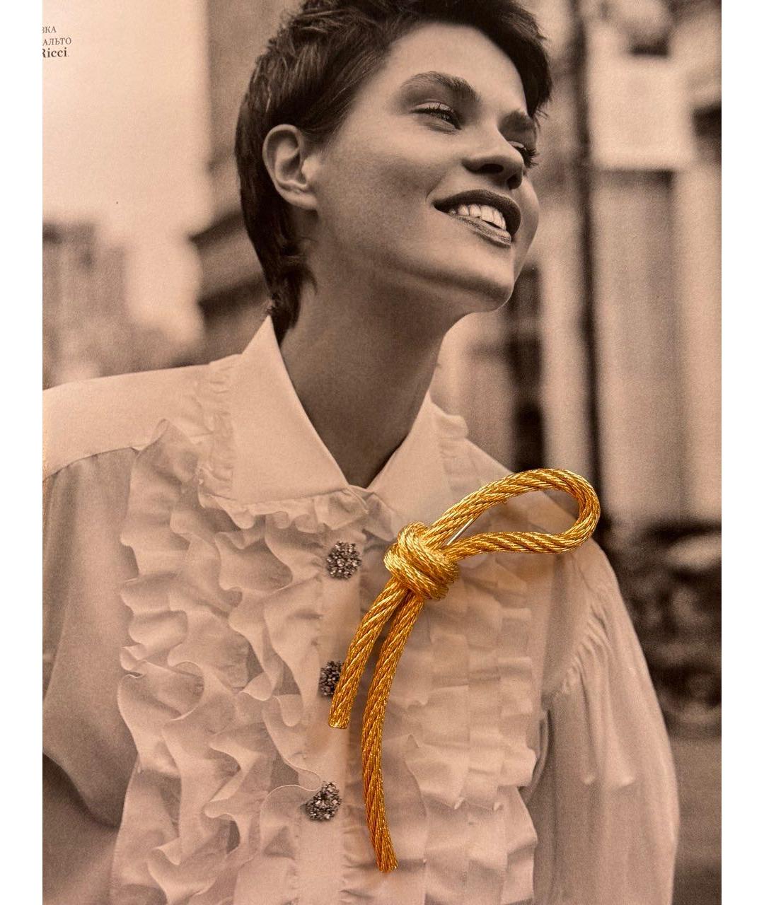 CHRISTIAN DIOR Золотая металлическая булавка / брошь, фото 5