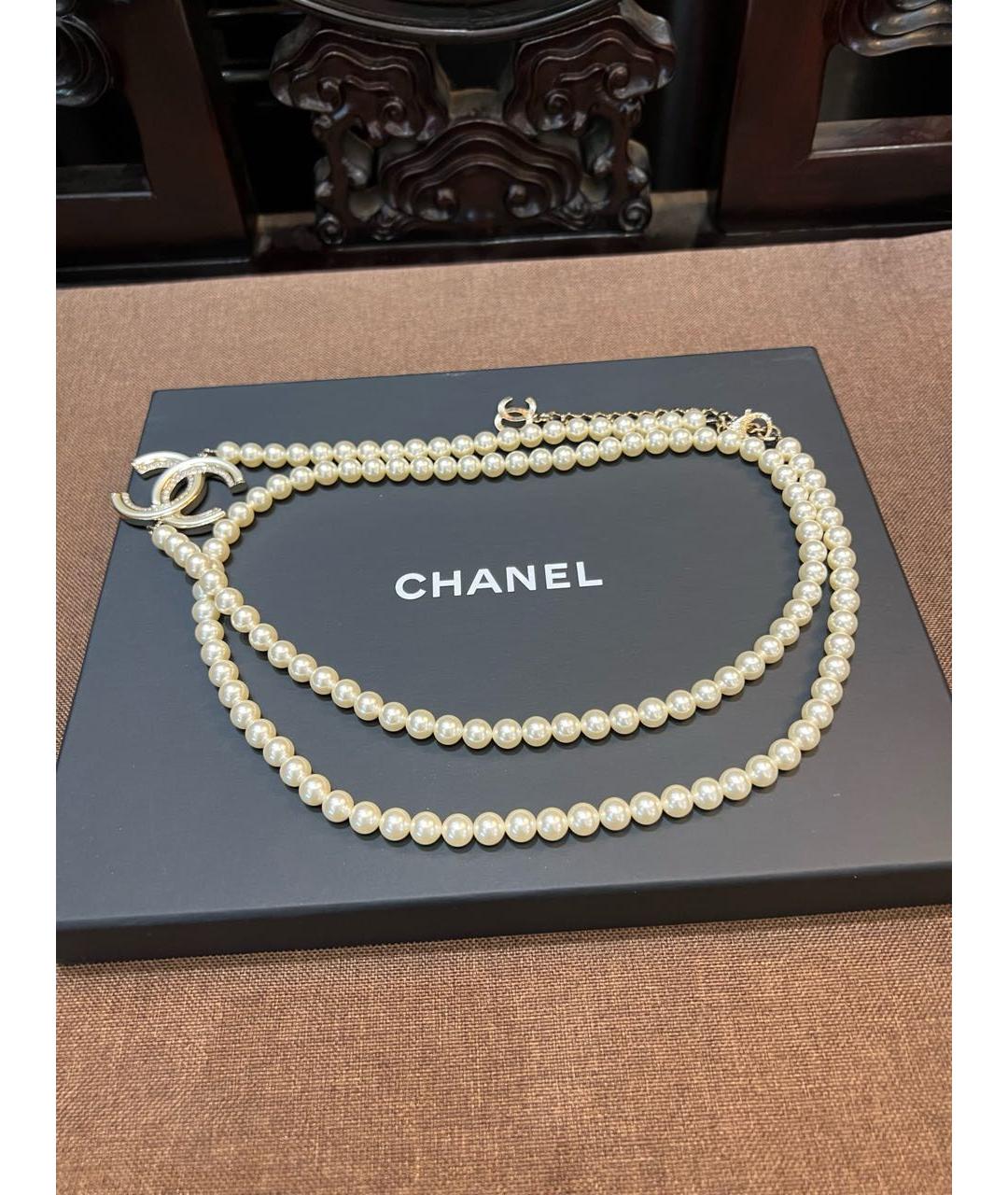 CHANEL Бежевое жемчужное колье, фото 8