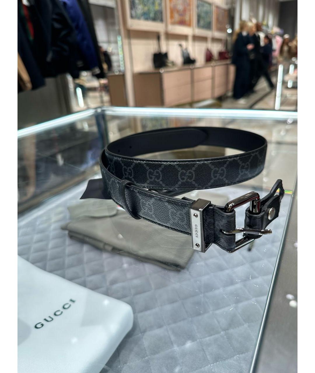 GUCCI Черный кожаный ремень, фото 2