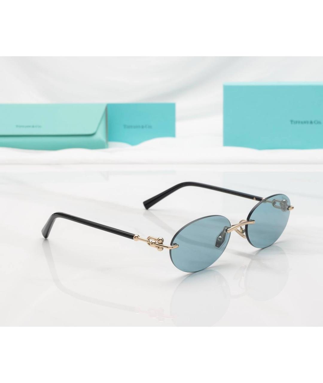 TIFFANY&CO Голубые металлические солнцезащитные очки, фото 2