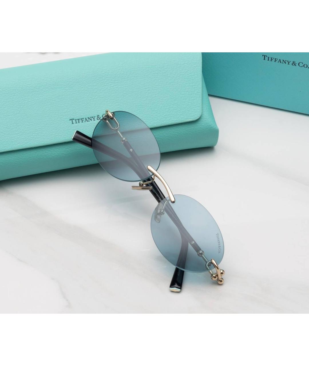 TIFFANY&CO Голубые металлические солнцезащитные очки, фото 4