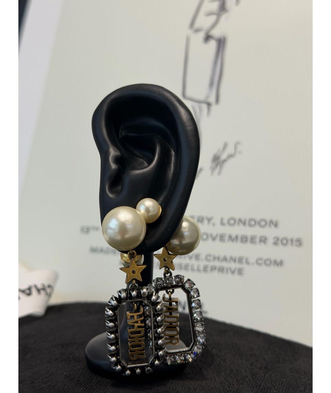 CHRISTIAN DIOR Золотые металлические серьги, фото 5