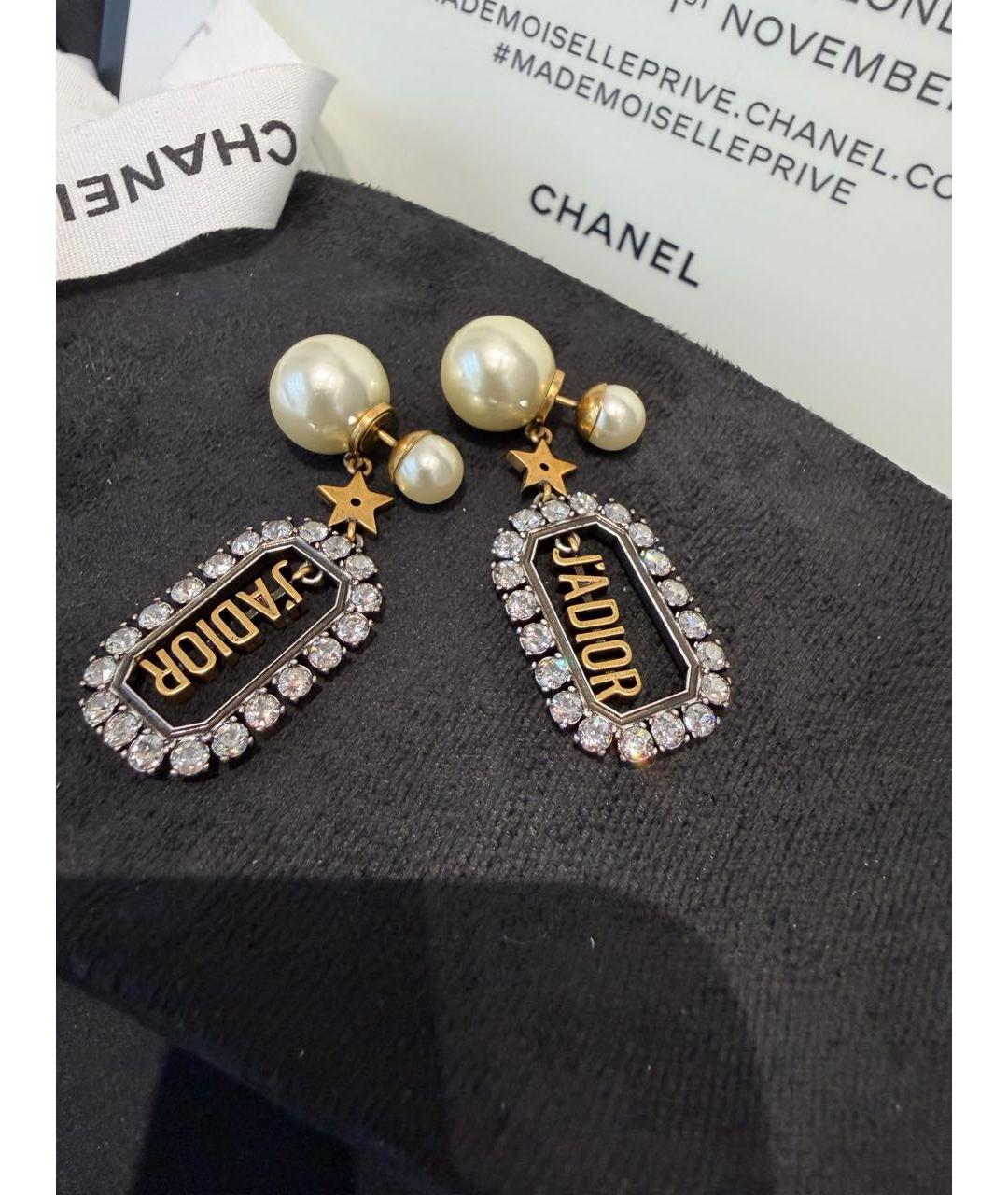 CHRISTIAN DIOR Золотые металлические серьги, фото 4
