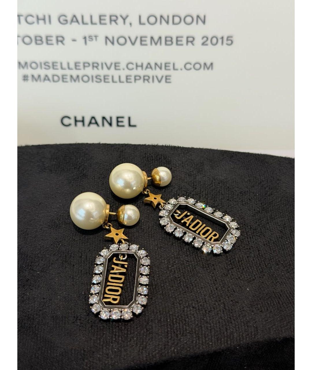 CHRISTIAN DIOR Золотые металлические серьги, фото 2
