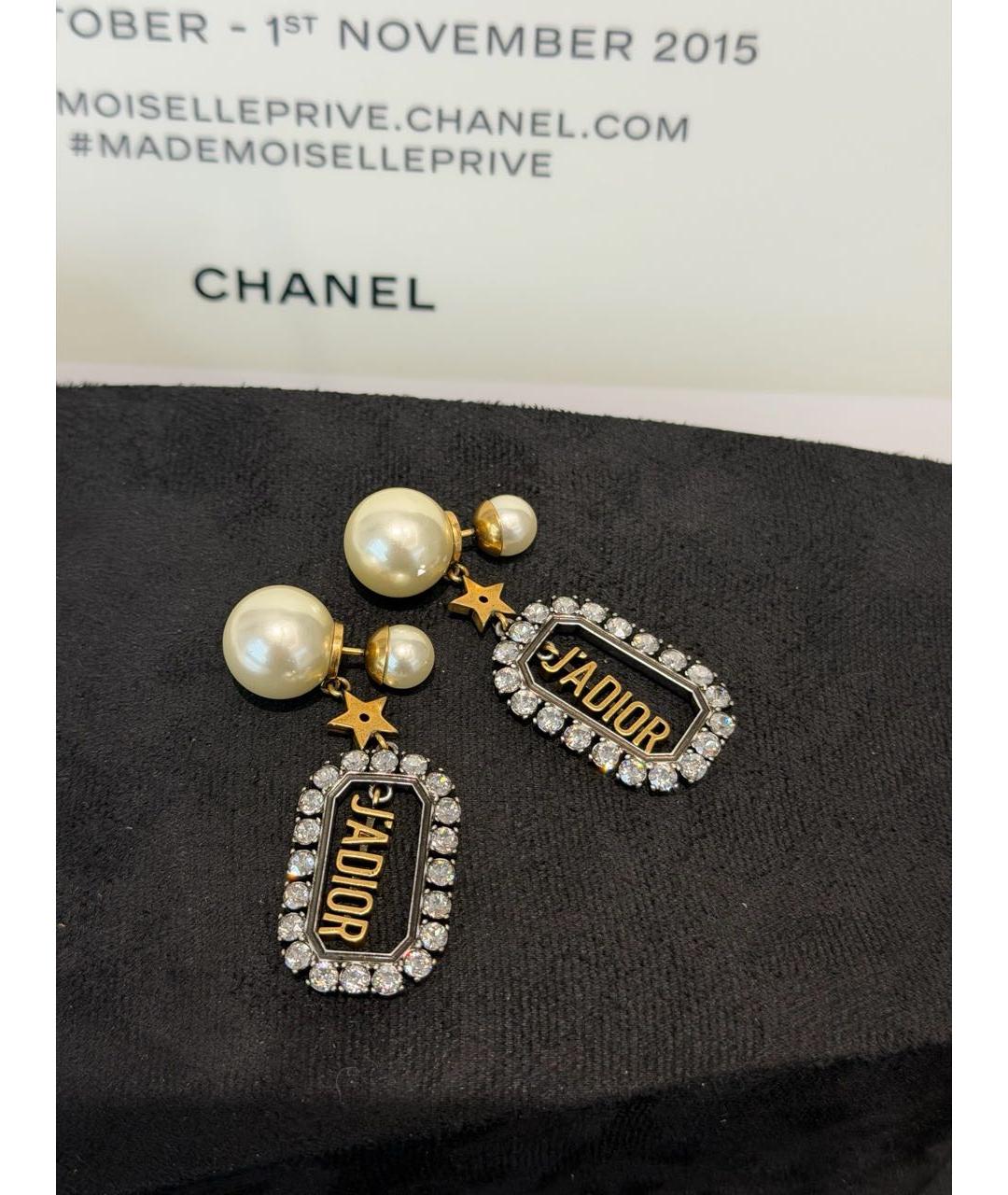 CHRISTIAN DIOR Золотые металлические серьги, фото 6