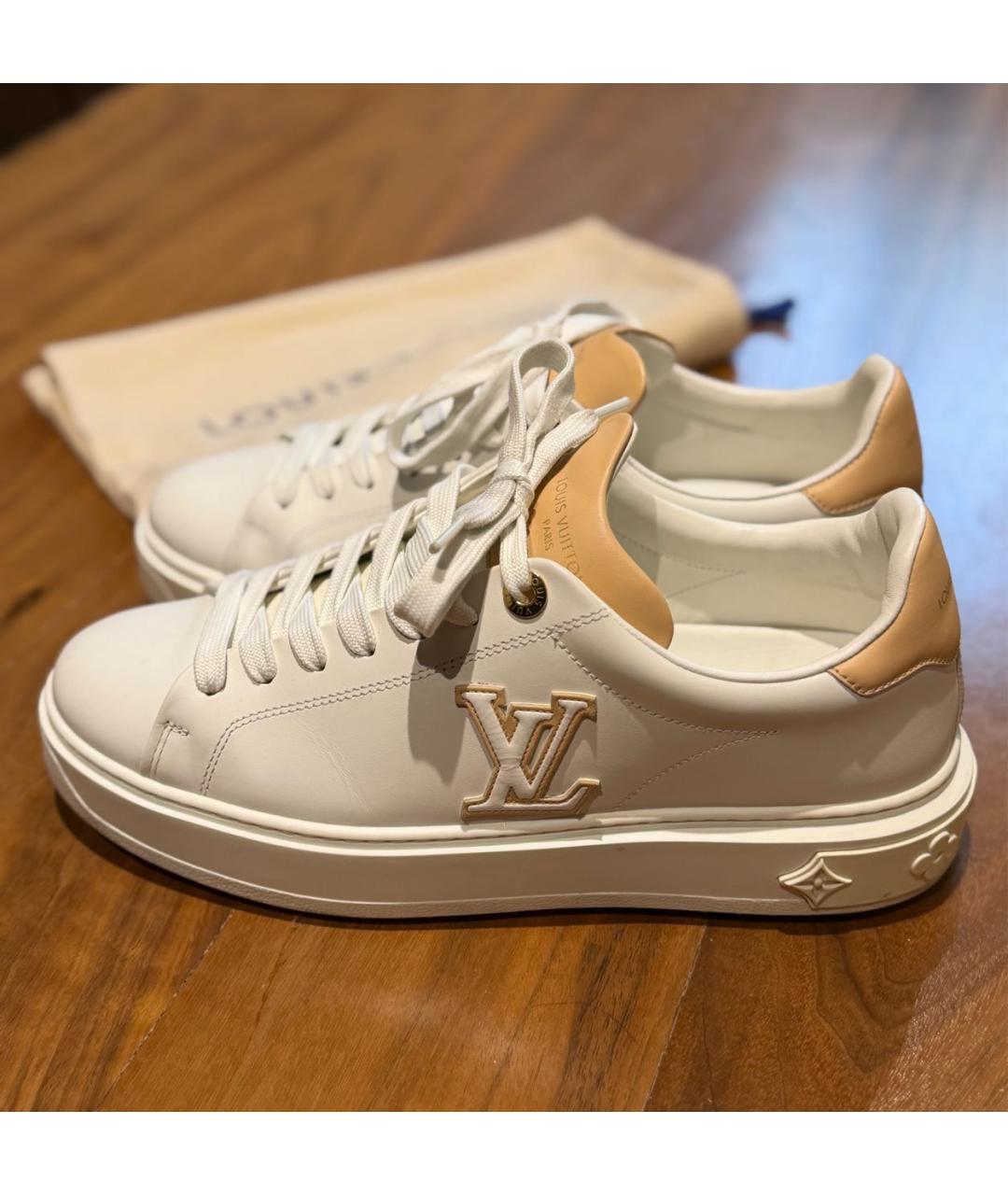 LOUIS VUITTON Белые кожаные кеды, фото 6